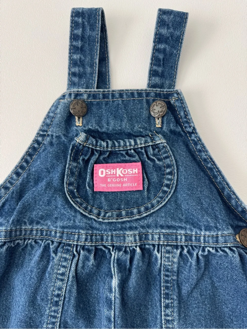Vintage OshKosh Denim Overalls Baby 18M Classic 90s Style Vestbak